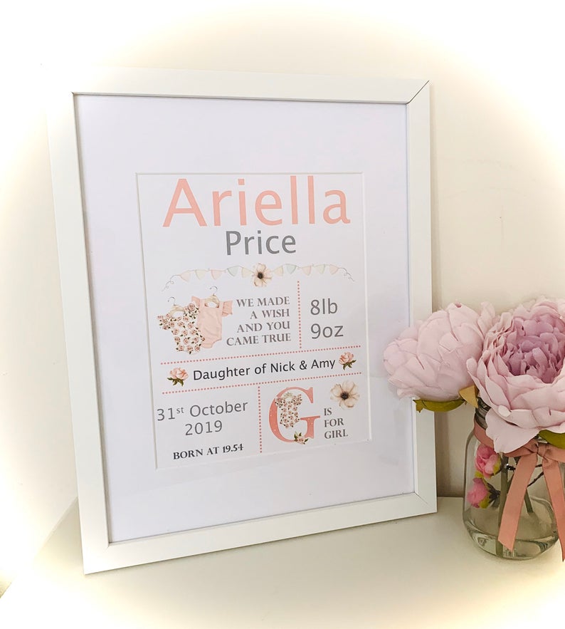 baby girl 1st birthday personalised gifts